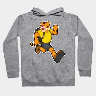 Tiger at Running with Backpack Hoodie